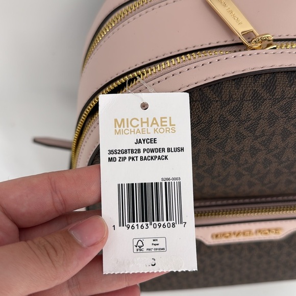 Michael Kors Jaycee Medium Logo Backpack in Powder Blush NWT - Picture 6 of 12